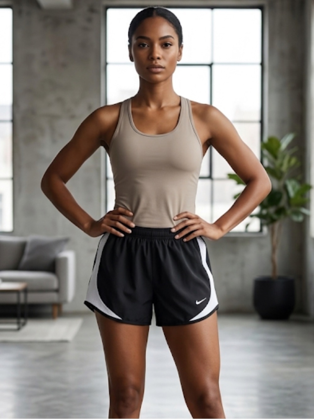 Nike Black Athletic Shorts with White Panels